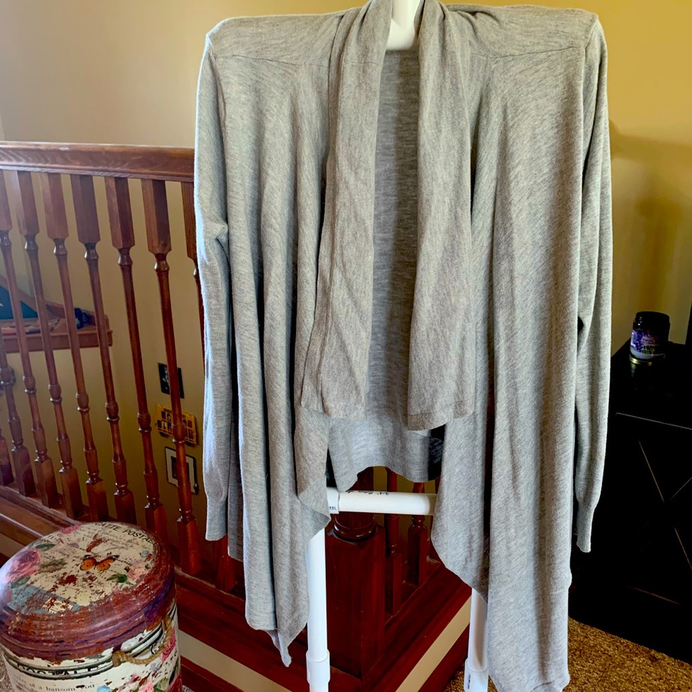 DKNY Gray Drape Cardingan